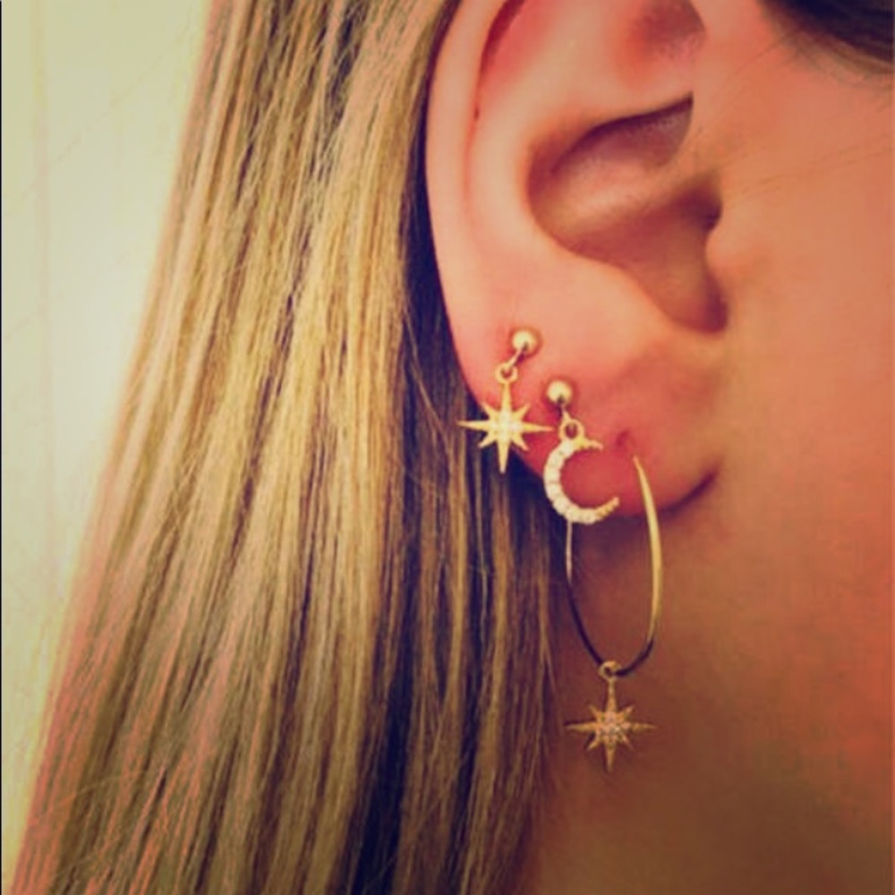 🌙 Sun, Moon, & Stars ✨ Stud & Hoop Set  ☀️